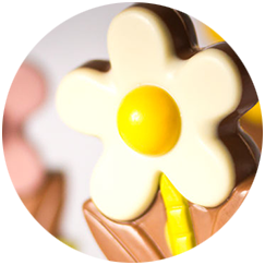 Fleurs en chocolat
