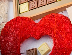 Amour en lettres de chocolat