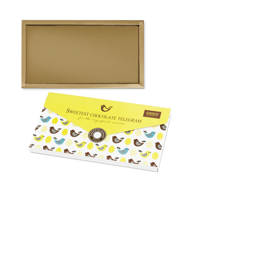 Enveloppe de Päques poussins - télégramme en chocolat