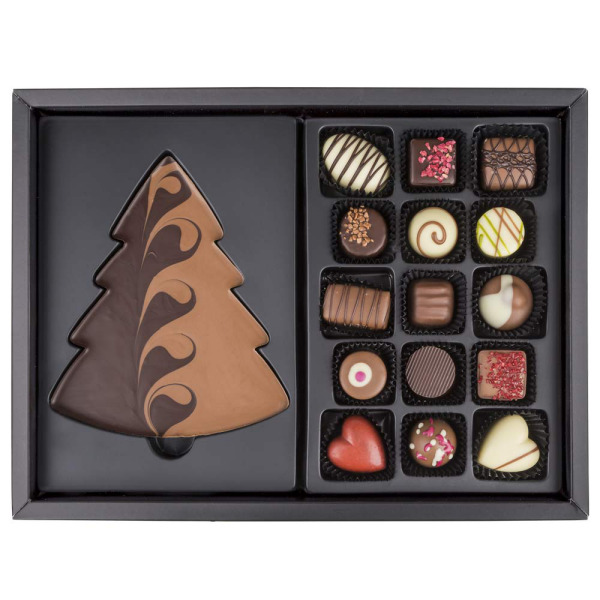 Godiva Boîte-Cadeau Sapin de Noël Chocolats, 11 pcs Cadeau 