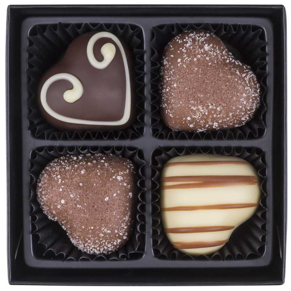 Chocolats en forme de cœur