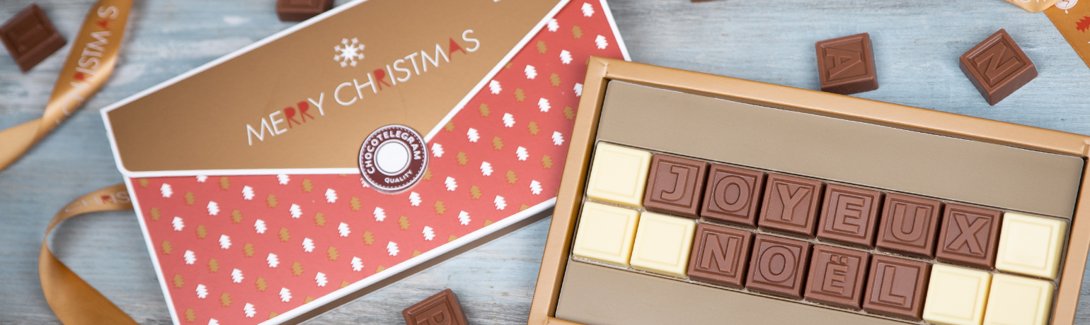Carte de voeux de Noel en chocolat